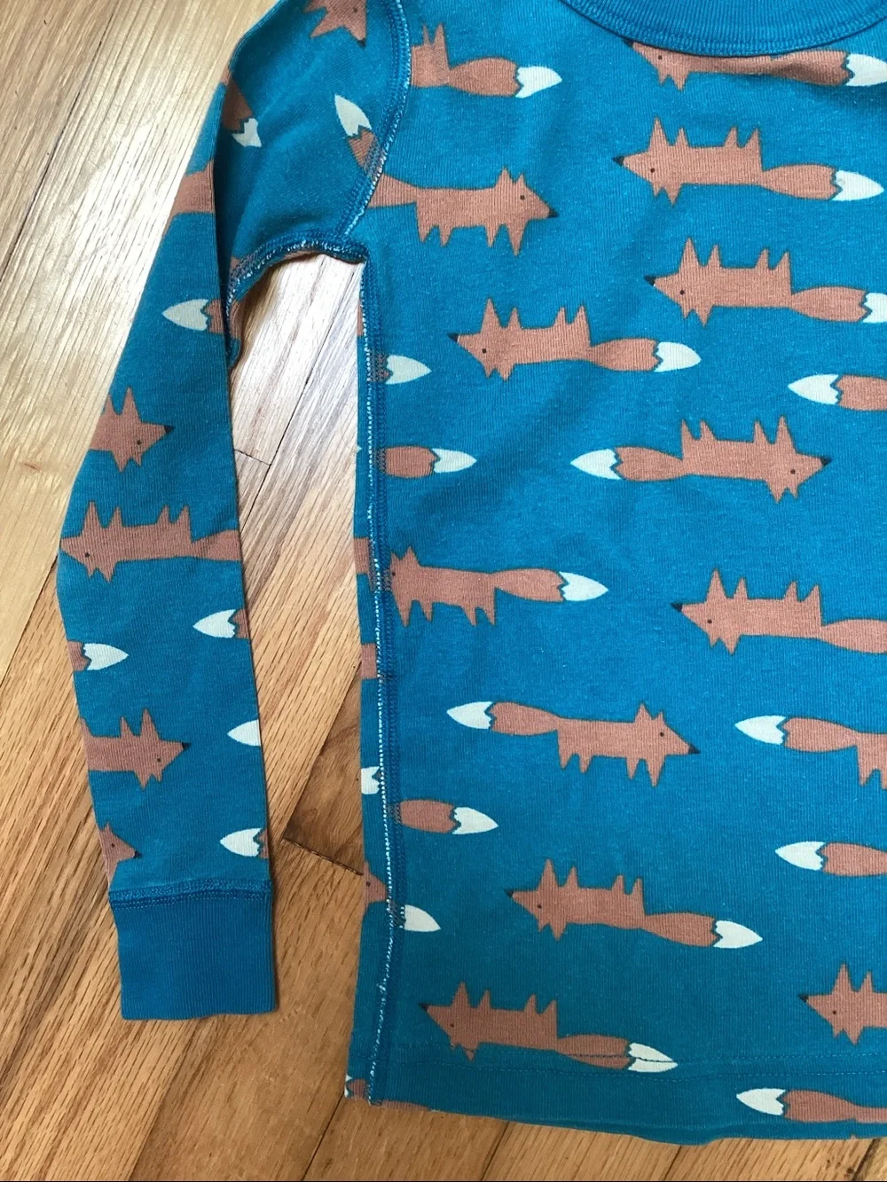 Hanna Andersson fox print long john pajama set size 5